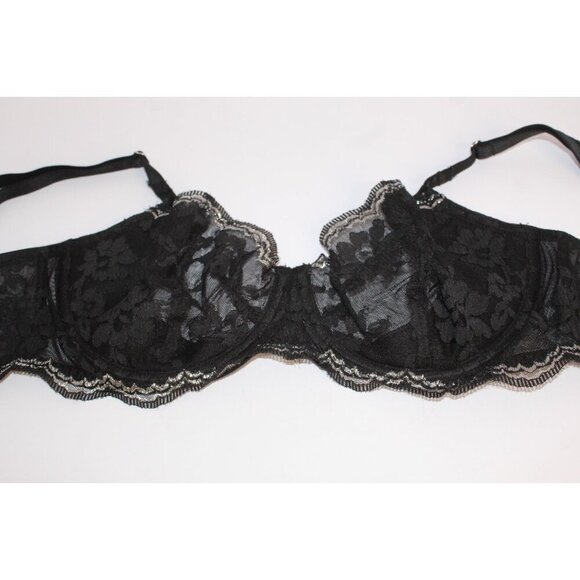Victoria's Secret Bra 36D Dream Angles Black Silver Lace Sheer Push Up Underwire - Picture 14 of 16
